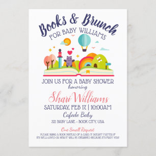 Cute baby shower book and brunch party Customize Invitation