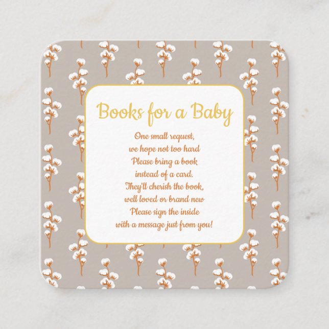Cute Baby Shower Books for Baby Enclosure Card  (Front)