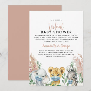 Cute baby shower by mail animal covid mask