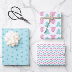 Cute Baby Shower/Gender Reveal Wrapping Paper Sheet