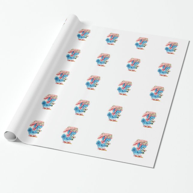 Cute Baby Shower Gift Wrap Wrapping Paper (Unrolled)