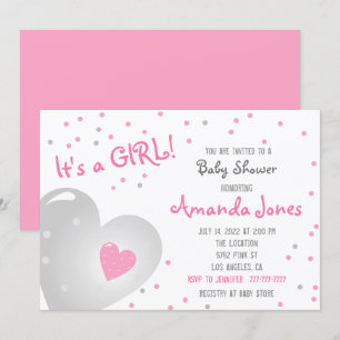 Cute Baby Shower Girl☆*:💗 Invitation