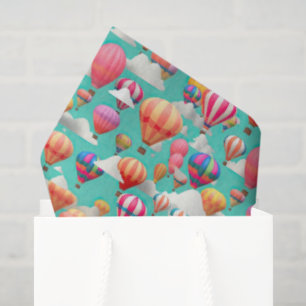 Cute baby shower hot air balloon tiled tissue paper