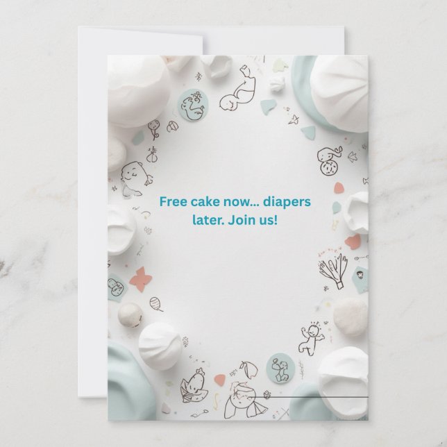 Cute Baby Shower Invitation Card Template Editable (Front)