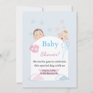 Cute Baby Shower Invitation   Gender Neutral 