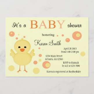 Cute Baby Shower Invitations - Chick