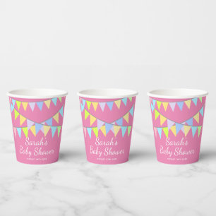 Cute baby shower party cups with custom kid's name