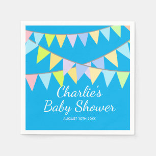 Cute baby shower party napkins with boy's name