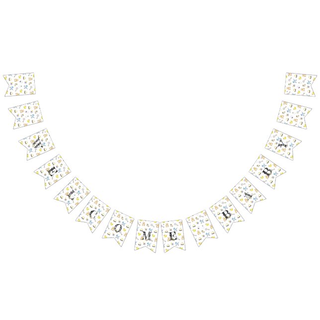 Cute baby shower pattern bunting flags (All)