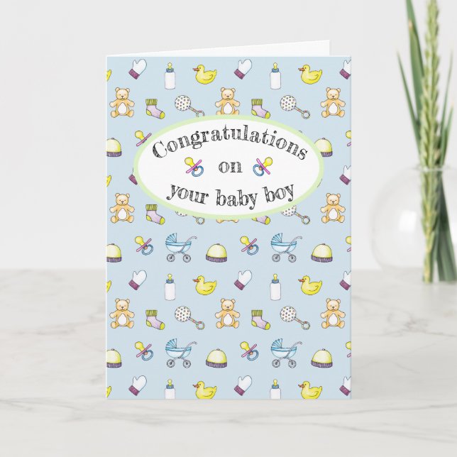 Cute baby shower pattern card (Front)