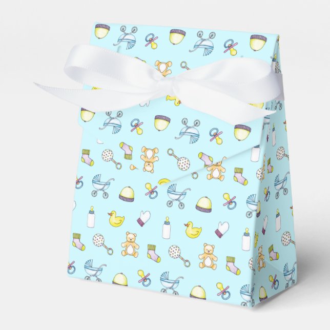 Cute baby shower pattern favor box (Front Side)