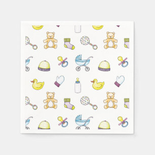 Cute baby shower pattern napkin