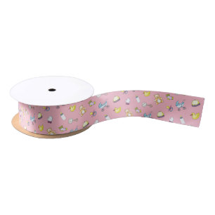 Cute baby shower pattern satin ribbon