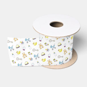 Cute baby shower pattern satin ribbon