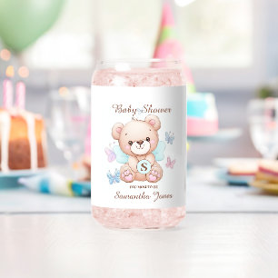 Cute Baby Shower Personalized Can Glass