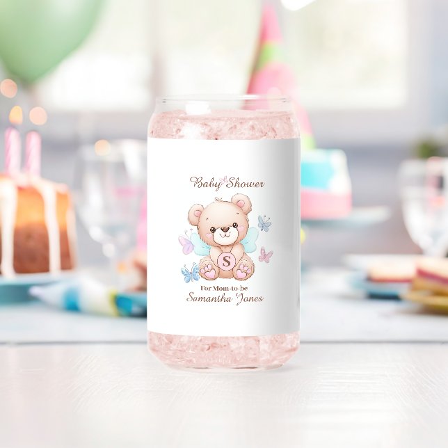 Cute Baby Shower Personalized Can Glass (Insitu (Birthday))