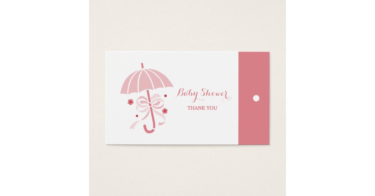 Cute Baby Shower Pink Umbrella Thank You Hang Tags  Zazzle.ca