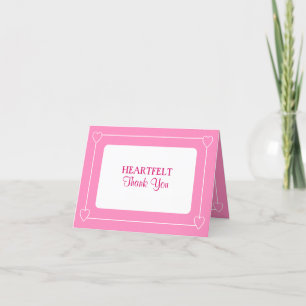 Cute Baby Shower Simple Pink Thank You Card