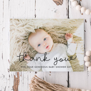 Cute baby shower thank you card