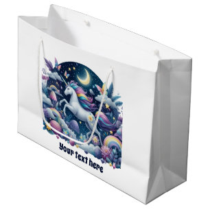 Cute baby shower unicorn customizable  large gift bag