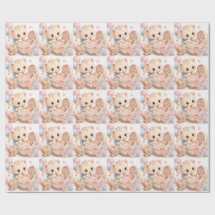 Cute Baby Shower Wrapping Paper   Tumble Watercolo