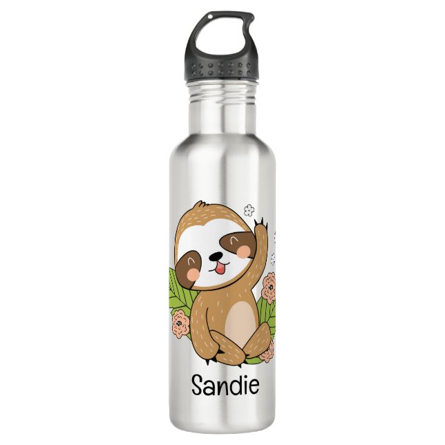 Cute Baby Sloth Custom Name       710 Ml Water Bottle (Front)
