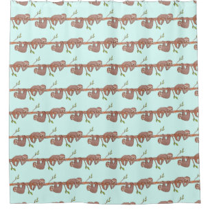 Cute Baby Sloths Hanging on Treebranch Pattern