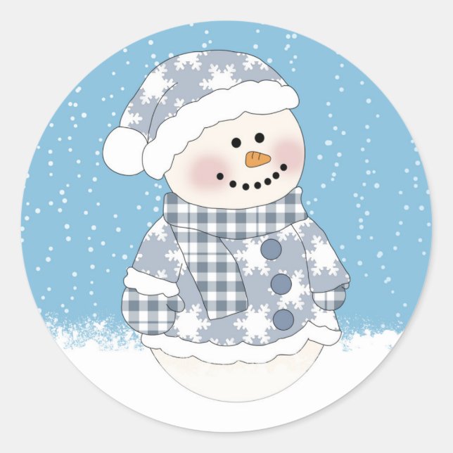 Cute baby Snowman Christmas Sticker (Front)