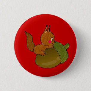 cute baby squirrel 2 inch round button