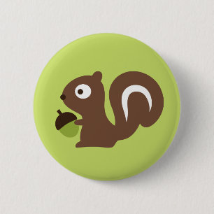 Cute Baby Squirrel Design 2 Inch Round Button