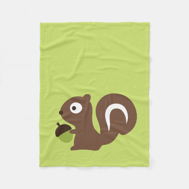 Cute Baby Squirrel Design Fleece Blanket (Front)