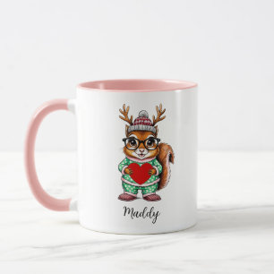 Cute Baby Squirrel Personalized Christmas Mug