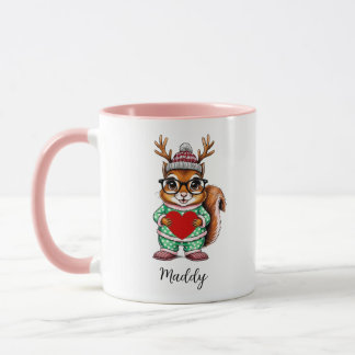 Cute Baby Squirrel Personalized Christmas Mug