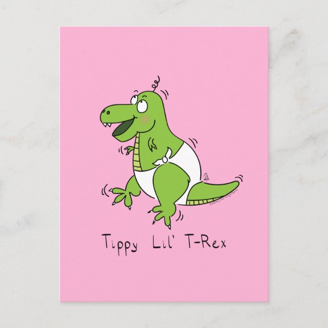 Cute Baby T-Rex Dinosaur Kids Postcard (Front)