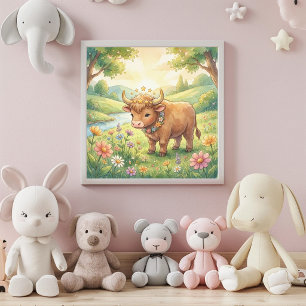 Cute Baby Taurus Zodiac Wall Art Poster