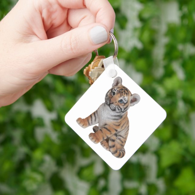 Cute Baby Tiger Cub Keychain (Hand)
