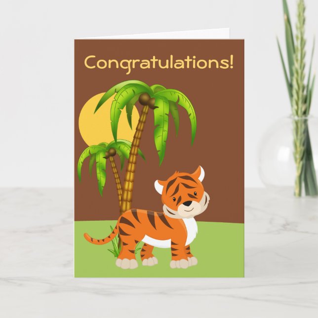 Cute Baby Tiger Greeting Card (Front)