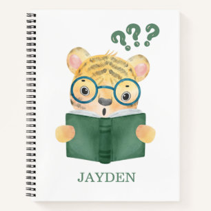 Cute Baby Tiger Reading Book And Name Kids 