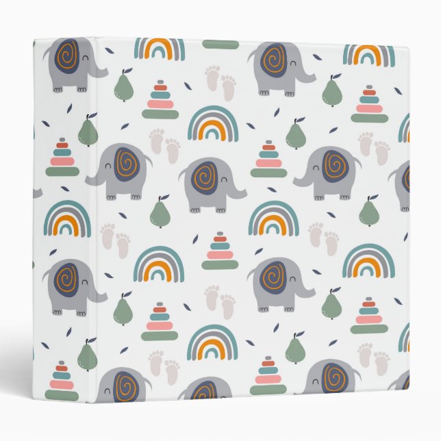 Cute Baby Toy Pattern Binder (Front/Spine)