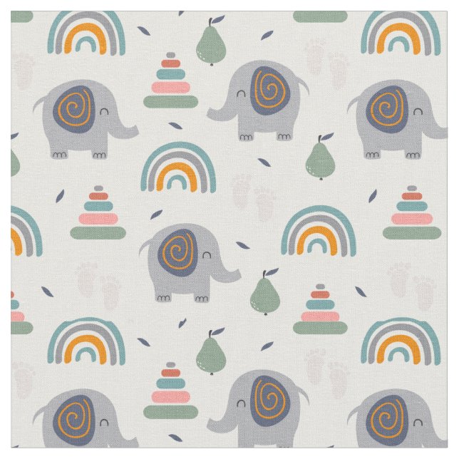 Cute Baby Toy Pattern Fabric (Close Up)