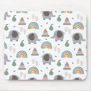 Cute Baby Toy Pattern Mouse Pad