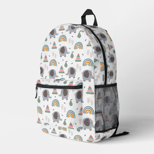 Cute Baby Toy Pattern Printed Backpack (Back Corner Right)