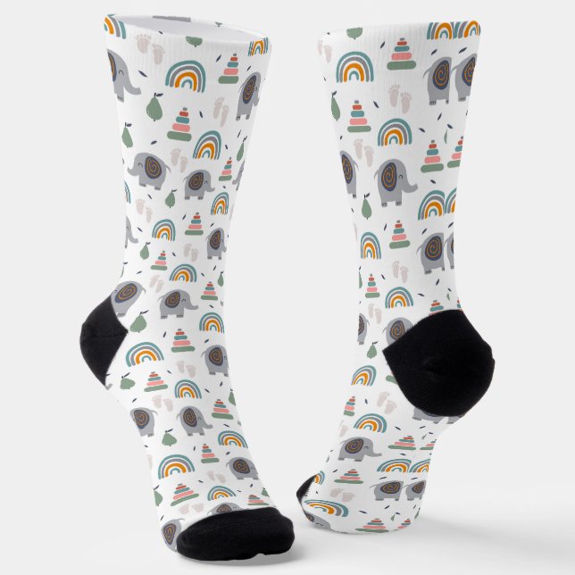 Cute Baby Toy Pattern Socks (Angled)