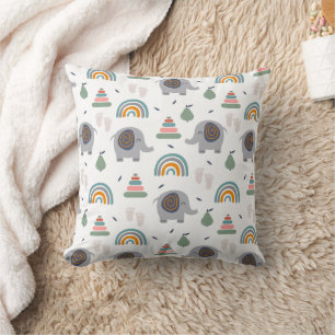 Cute Baby Toy Pattern Throw Pillow