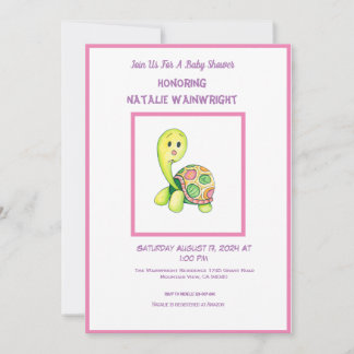 Cute Baby Turtle Shower Invitation