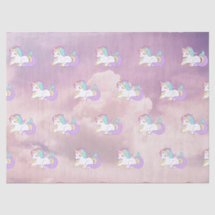 Cute Baby Unicorn Clouds Dream Party Pink/Purple Tissue Paper