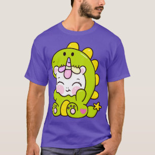 Cute Baby Unicorn In Dinosaur Costume Kids T-Shirt