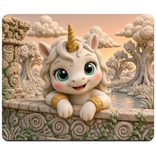 Cute Baby Unicorn, Mythical Mouse Pad