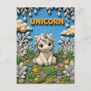 Cute Baby Unicorn, Mythical Postcard