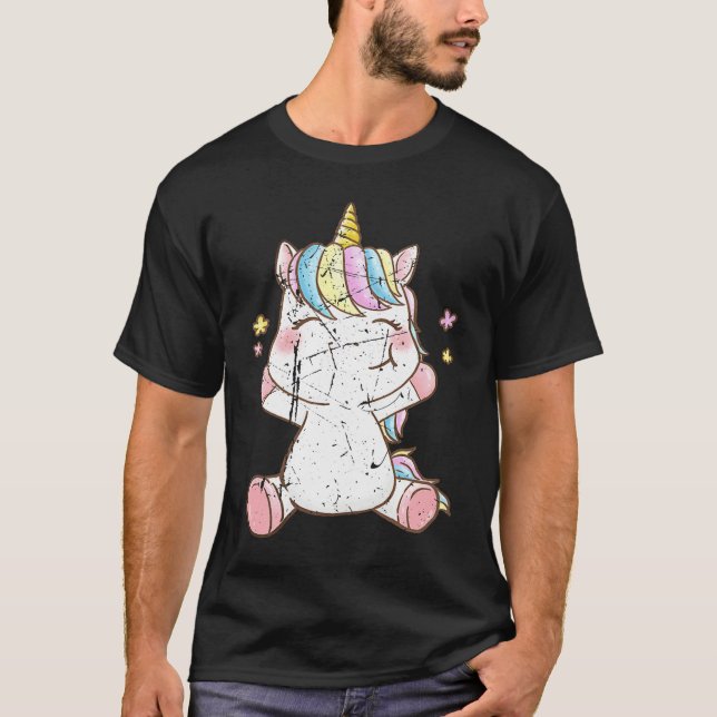 Cute Baby Unicorn Unicorns Magical Creature Fans T-Shirt (Front)